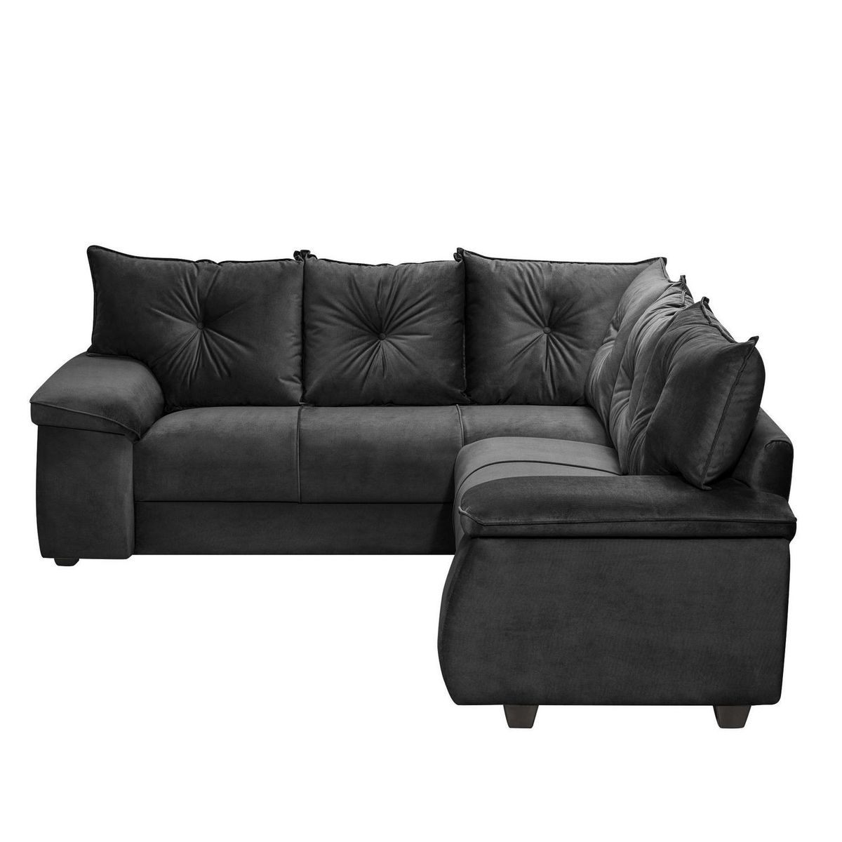 INTERMUEBLES - Sofá Seccional 5 cuerpos Fortaleza 210x75x203 cm Negro
