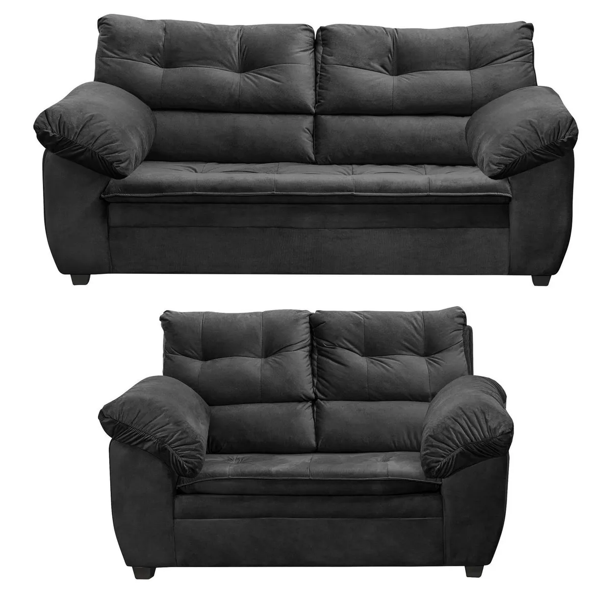 INTERMUEBLES - Living 3 cuerpos Liverpool 220x100x92 cm Negro