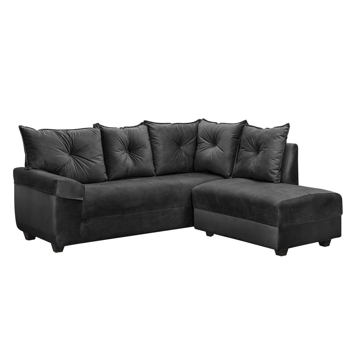 INTERMUEBLES - Sofá Seccional 5 cuerpos Australia 202x97x180 cm Negro