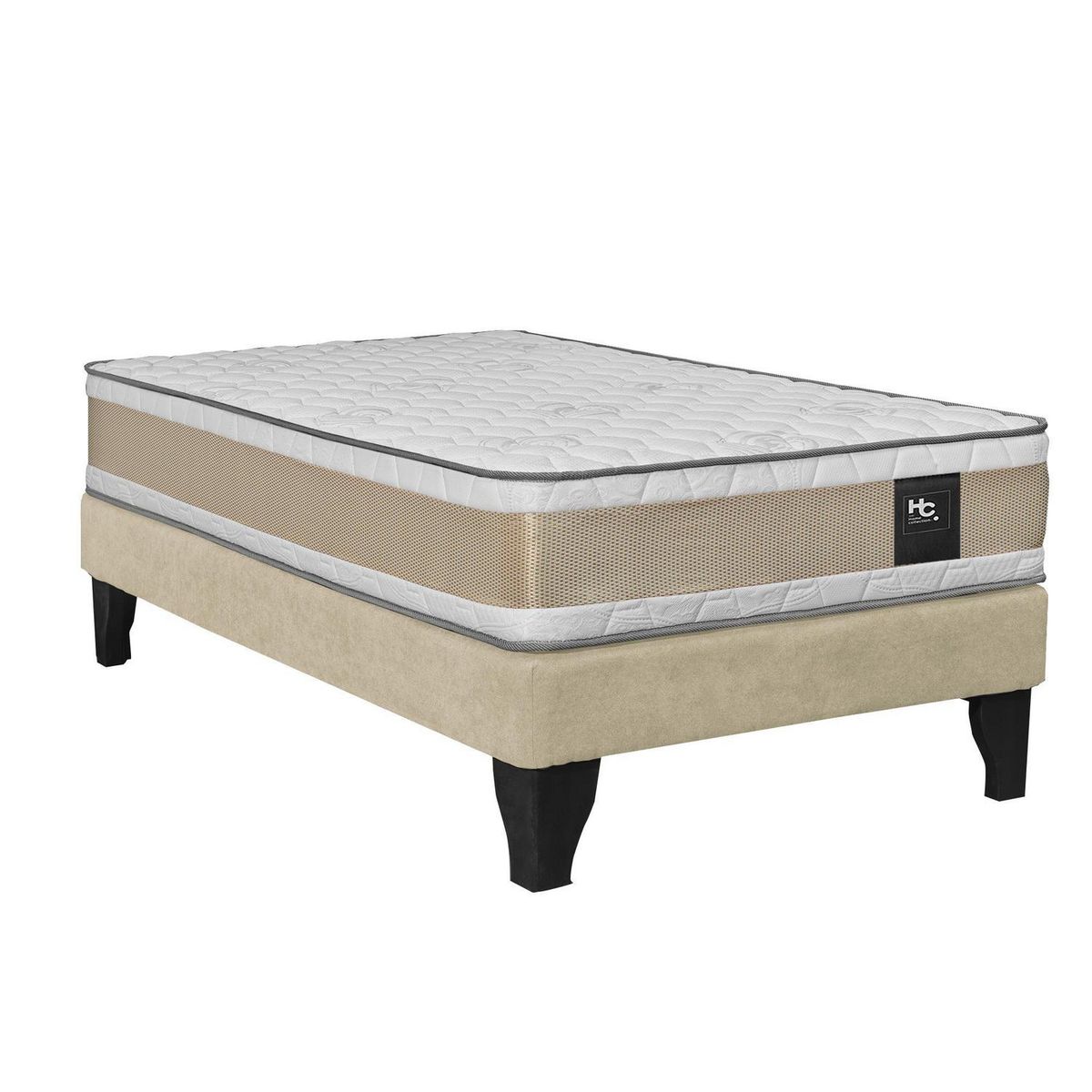 JUST HOME COLLECTION - Cama 1.5 plazas Europea Comfort Gold Beige