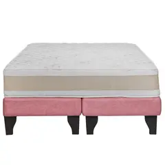 JUST HOME COLLECTION - Cama 2 plazas Europea Comfort Gold Rosa