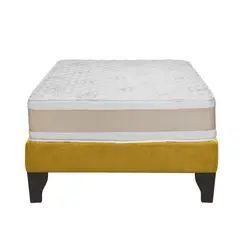 JUST HOME COLLECTION - Cama 1.5 plazas Europea Comfort Gold Mostaza