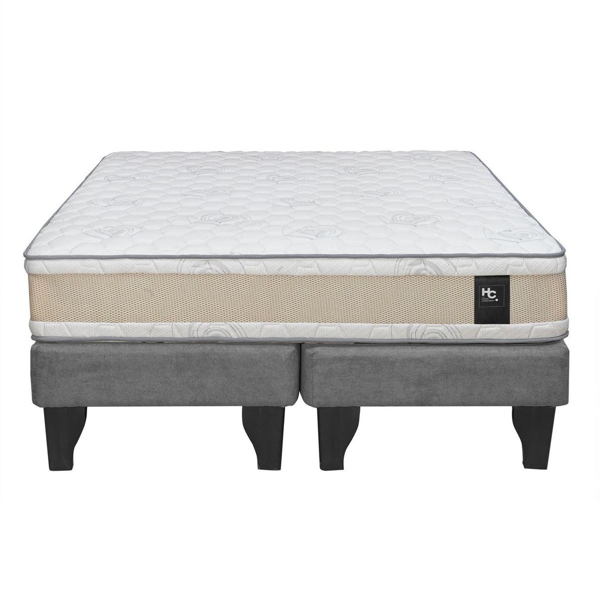 JUST HOME COLLECTION - Cama 2 plazas Europea Comfort Gold Gris