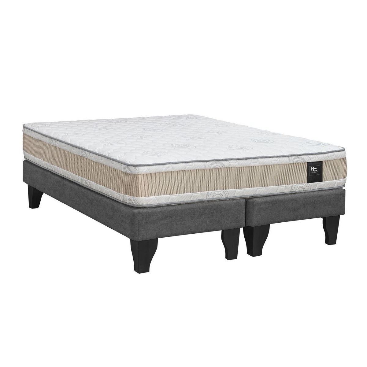 JUST HOME COLLECTION - Cama 2 plazas Europea Comfort Gold Gris