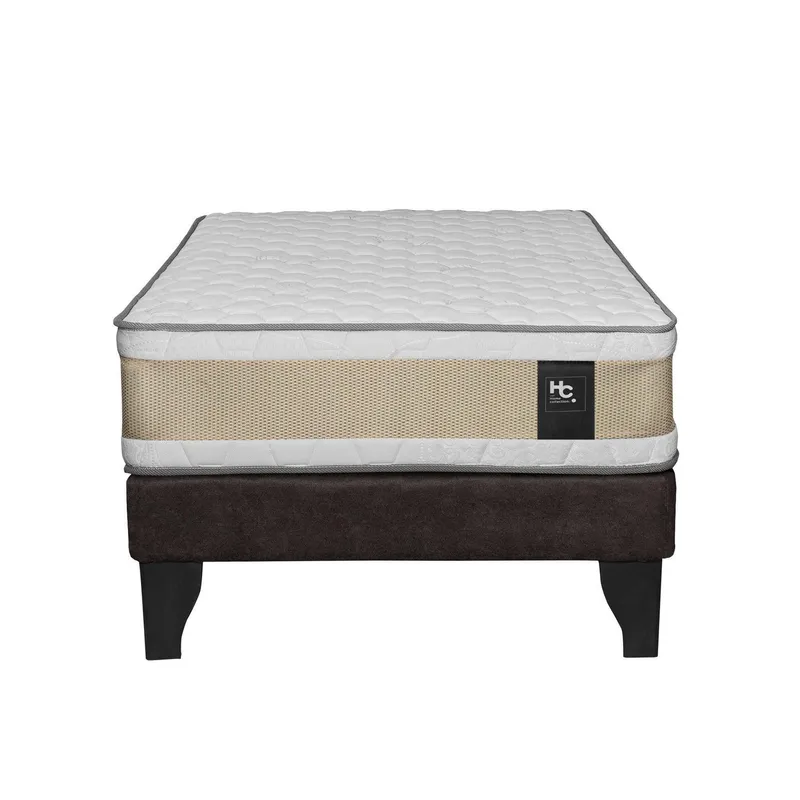 JUST HOME COLLECTION - Cama 1.5 Plazas Europea Comfort Gold Chocolate
