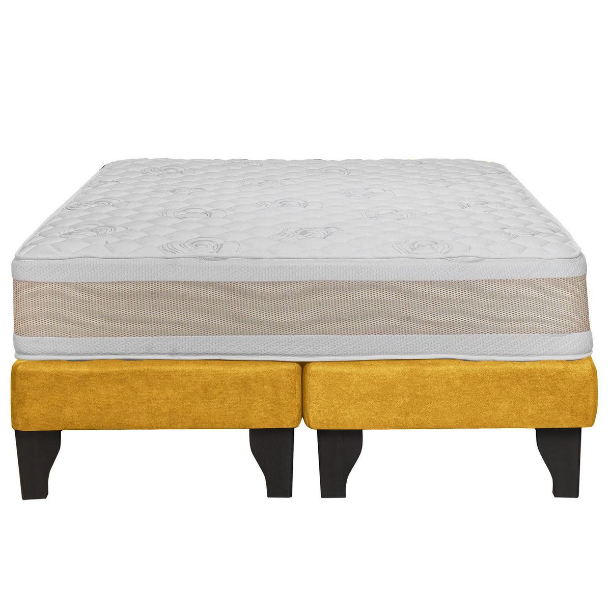 JUST HOME COLLECTION - Cama 2 plazas Europea Comfort Gold Mostaza