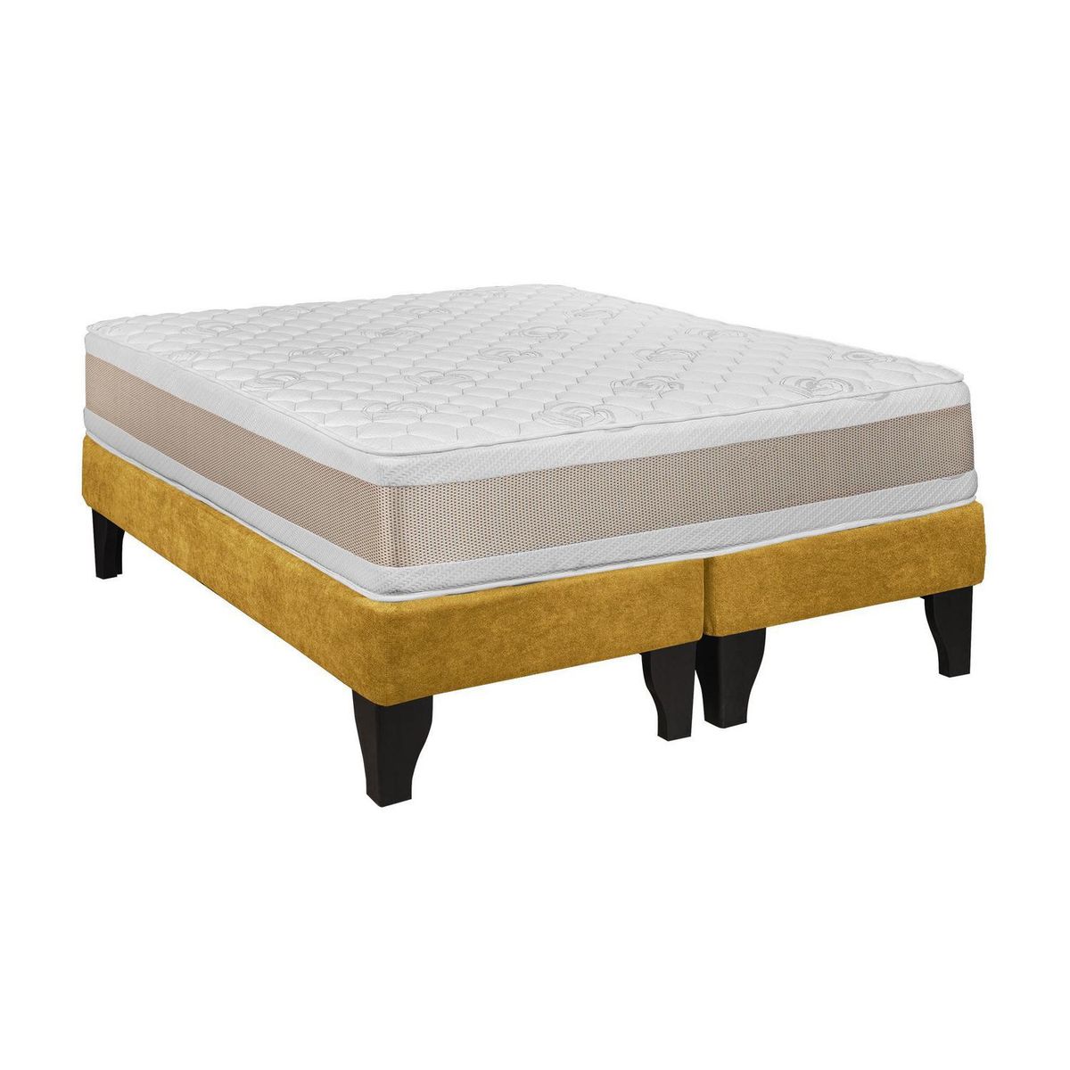JUST HOME COLLECTION - Cama 2 plazas Europea Comfort Gold Mostaza