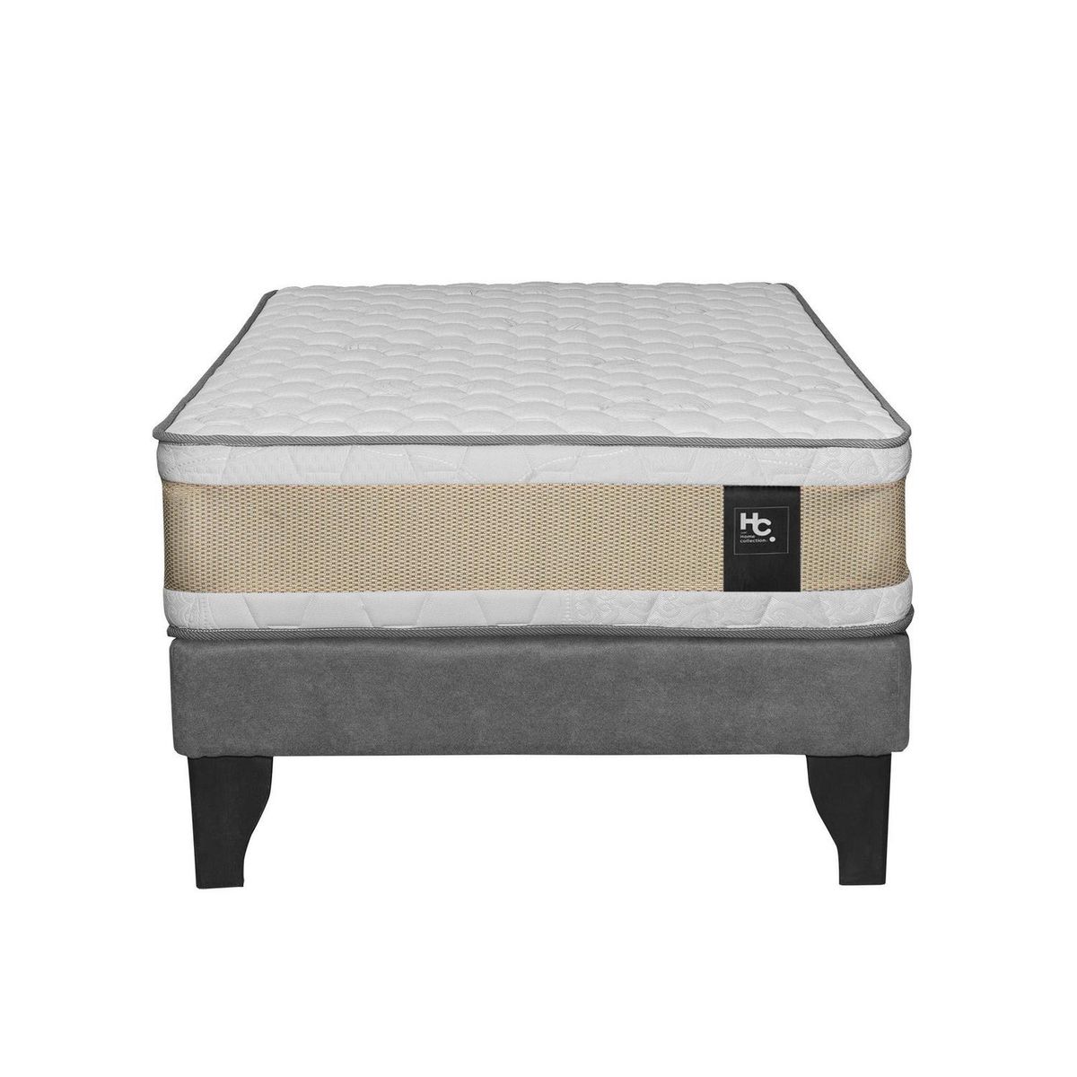 JUST HOME COLLECTION - Cama 1.5 plazas Europea Comfort Gold Gris