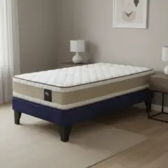 JUST HOME COLLECTION - Cama 1.5 plazas Europea Comfort Gold Azul