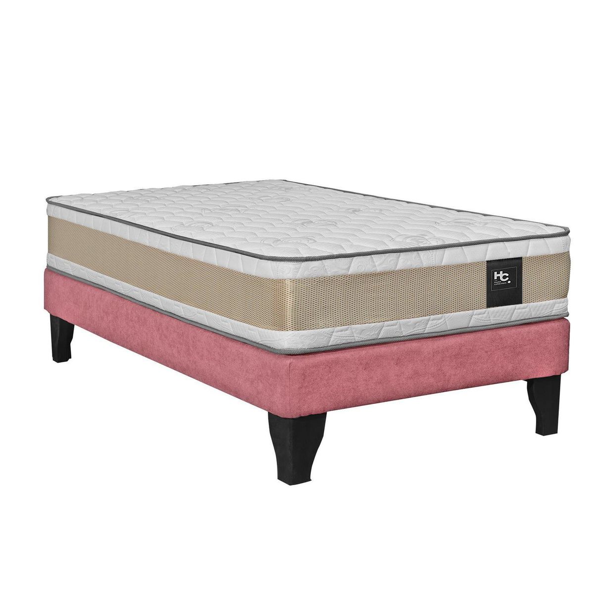 JUST HOME COLLECTION - Cama 1.5 plazas Europea Comfort Gold Rosa