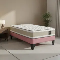 JUST HOME COLLECTION - Cama 1.5 plazas Europea Comfort Gold Rosa