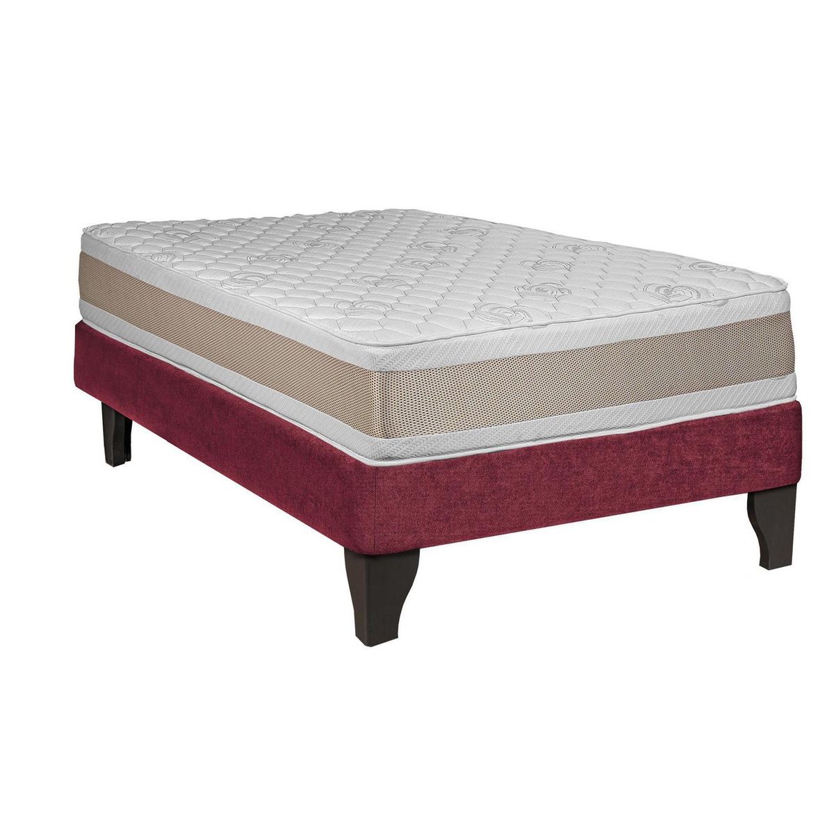JUST HOME COLLECTION - Cama 1.5 plazas Europea Comfort Gold Burdeo