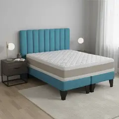 JUST HOME COLLECTION - Colchón Premium + Respaldo + Base 2,0 Plazas Calipso