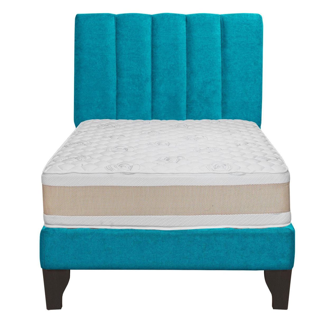 JUST HOME COLLECTION - Colchón Premium + Respaldo + Base 1,5 Plazas Calipso