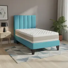 JUST HOME COLLECTION - Colchón Premium + Respaldo + Base 1,5 Plazas Calipso