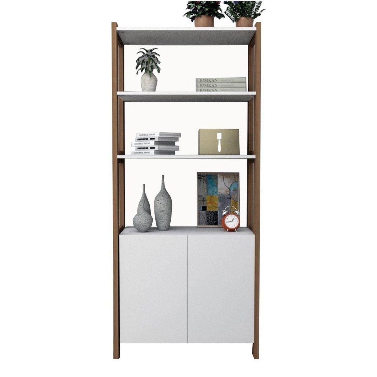 BE DESIGN - Armario Smart Amber 2 Puerta(s) 5 Repisa(s) 75xx35 cm Blanco