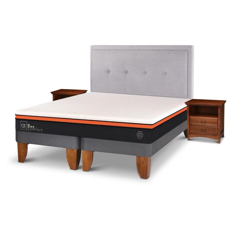 Cama Europea Bee Comfort King + Muebles