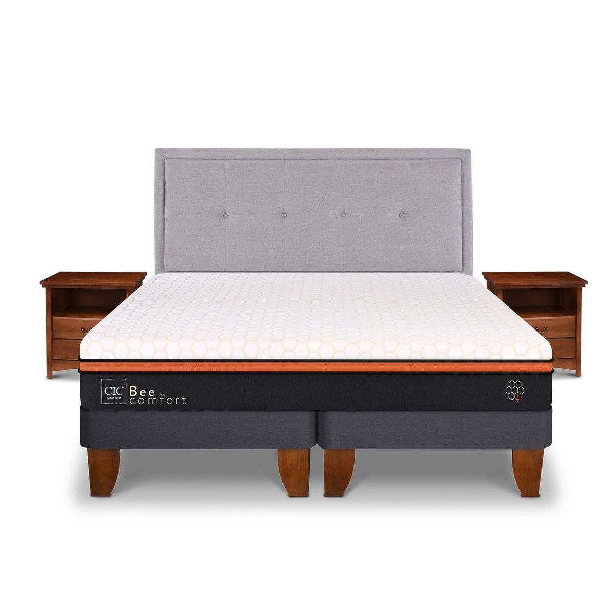 CIC - Cama europea Bee Comfort King + Muebles