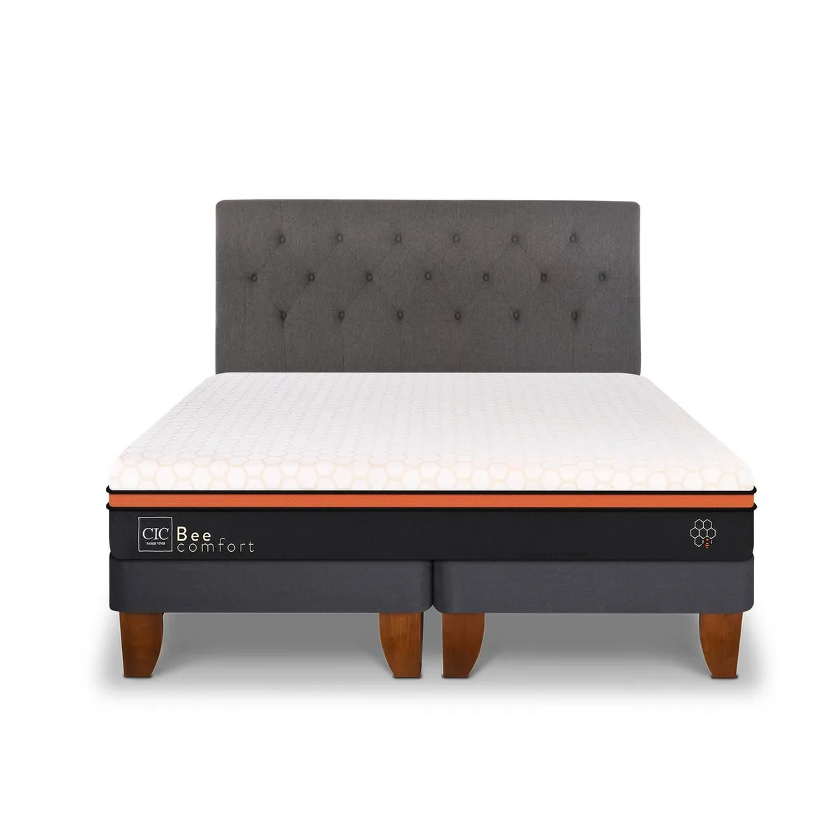 CIC - Cama Europea Bee Comfort 2 Plazas + Muebles