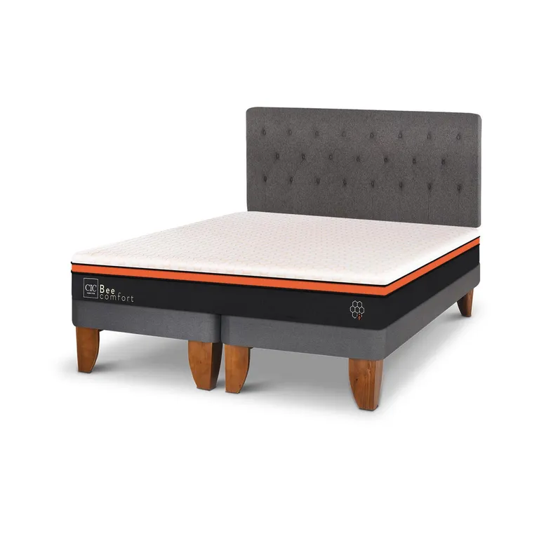 CIC Cama Europea Bee Comfort King + Muebles