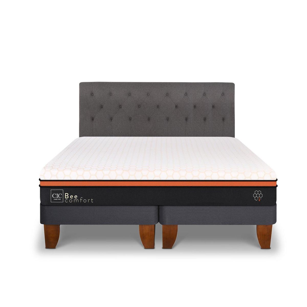 CIC - Cama Europea Bee Comfort King + Muebles