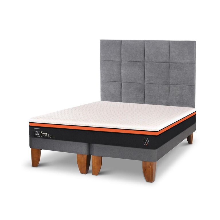 Cama Europea Bee Comfort 2 Plazas + Muebles