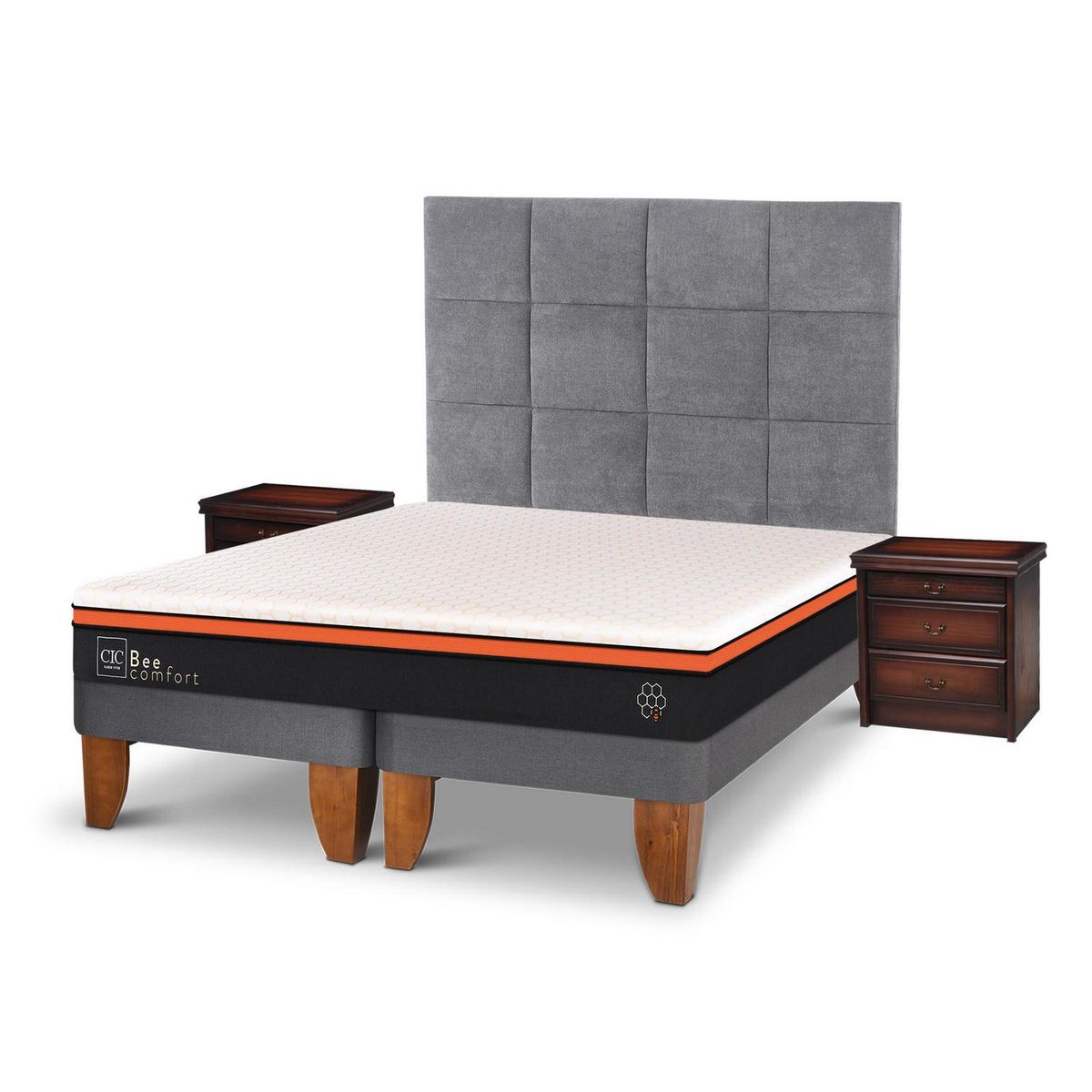 CIC - Cama europea Bee Comfort 2 plazas + Muebles