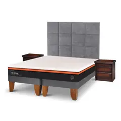 CIC - Cama Europea Bee Comfort 2 Plazas + Muebles