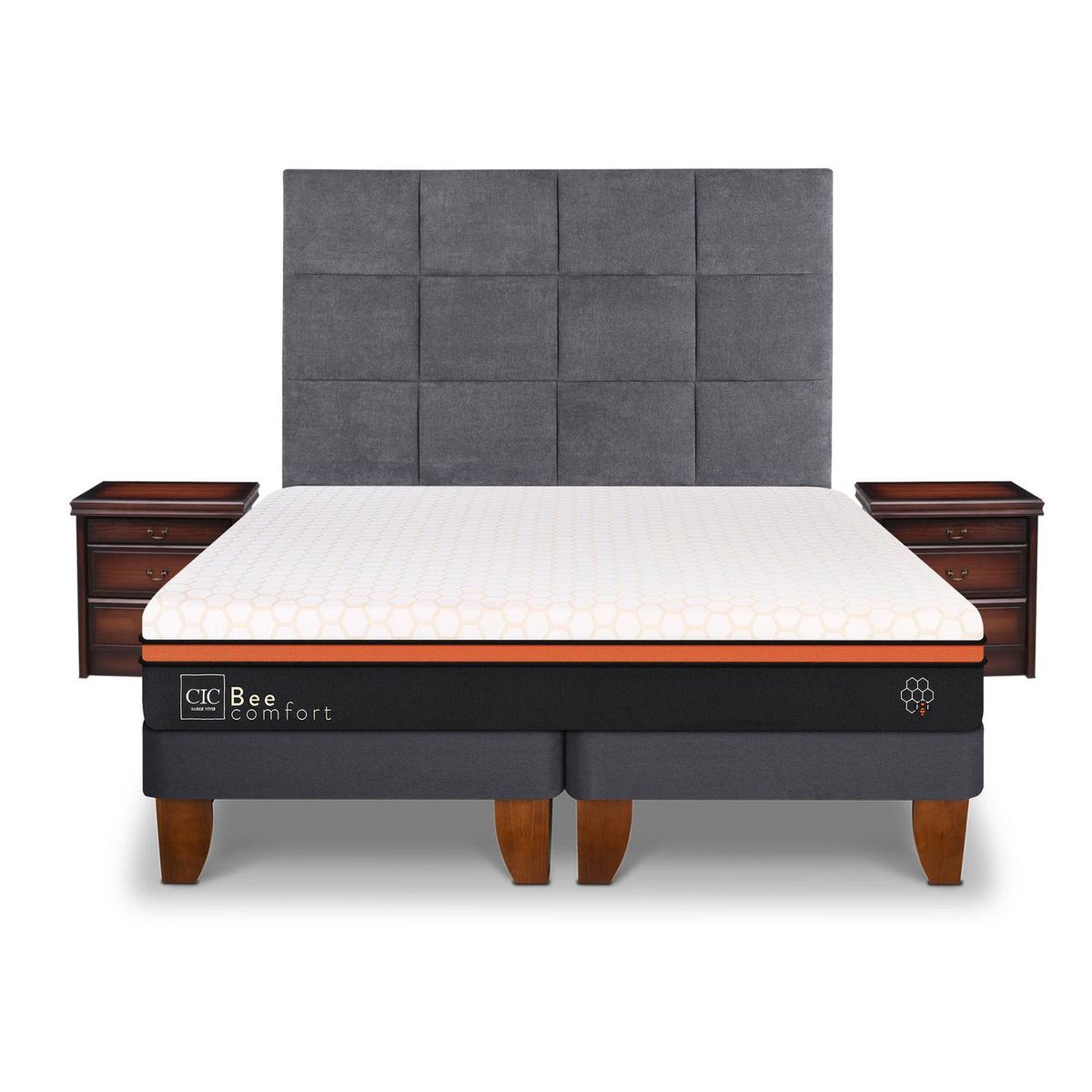 CIC - Cama europea Bee Comfort 2 plazas + Muebles