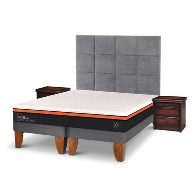 Cama europea Bee Comfort King  + Muebles