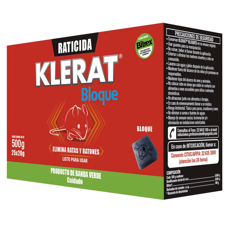 Raticida en bloque 500 gr