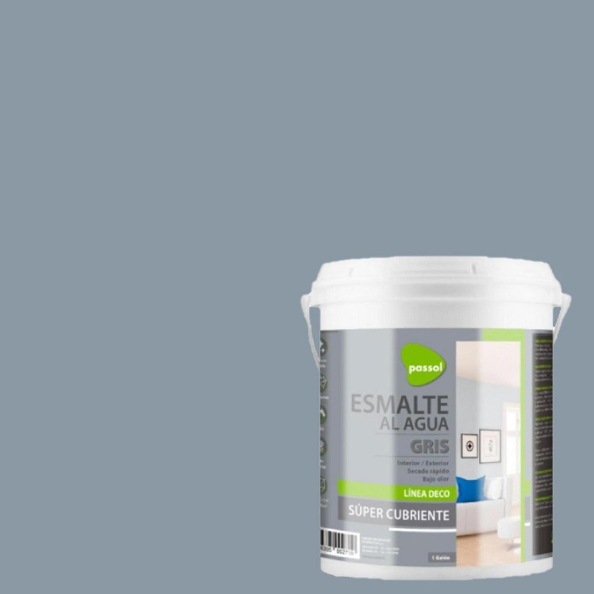 PASSOL - Esmalte al Agua Semibrillante 1 galón(es) Gris