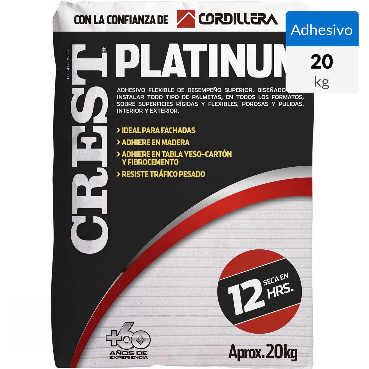 CREST - Adhesivo Piedra Piso y muro Superficie Flexible 20 kg