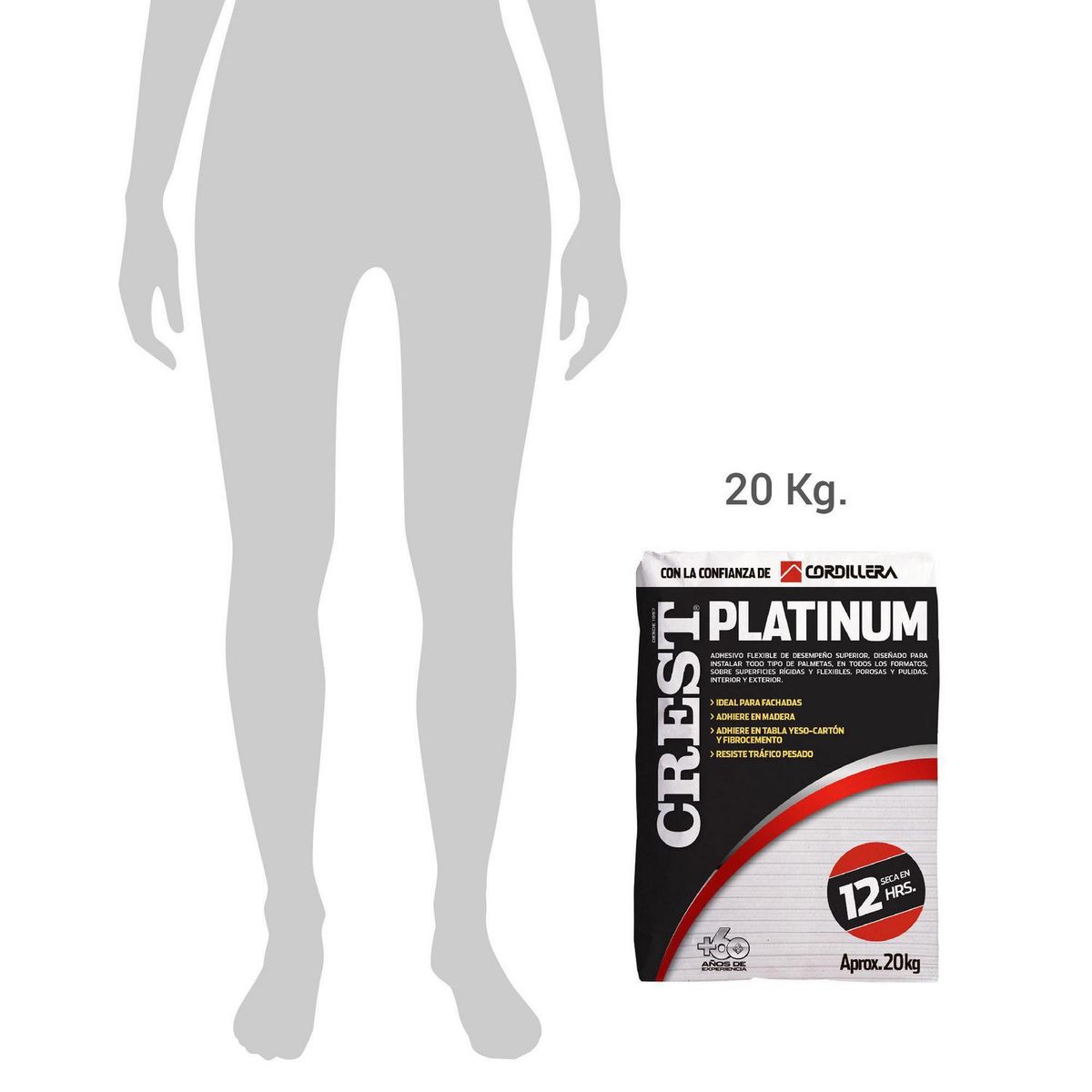 CREST - Adhesivo Piedra Piso y muro Superficie Flexible 20 kg