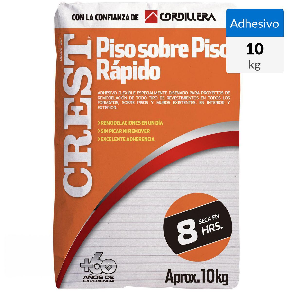 CREST - Adhesivo Cerámica Piso Superficie Rígido 10 kg