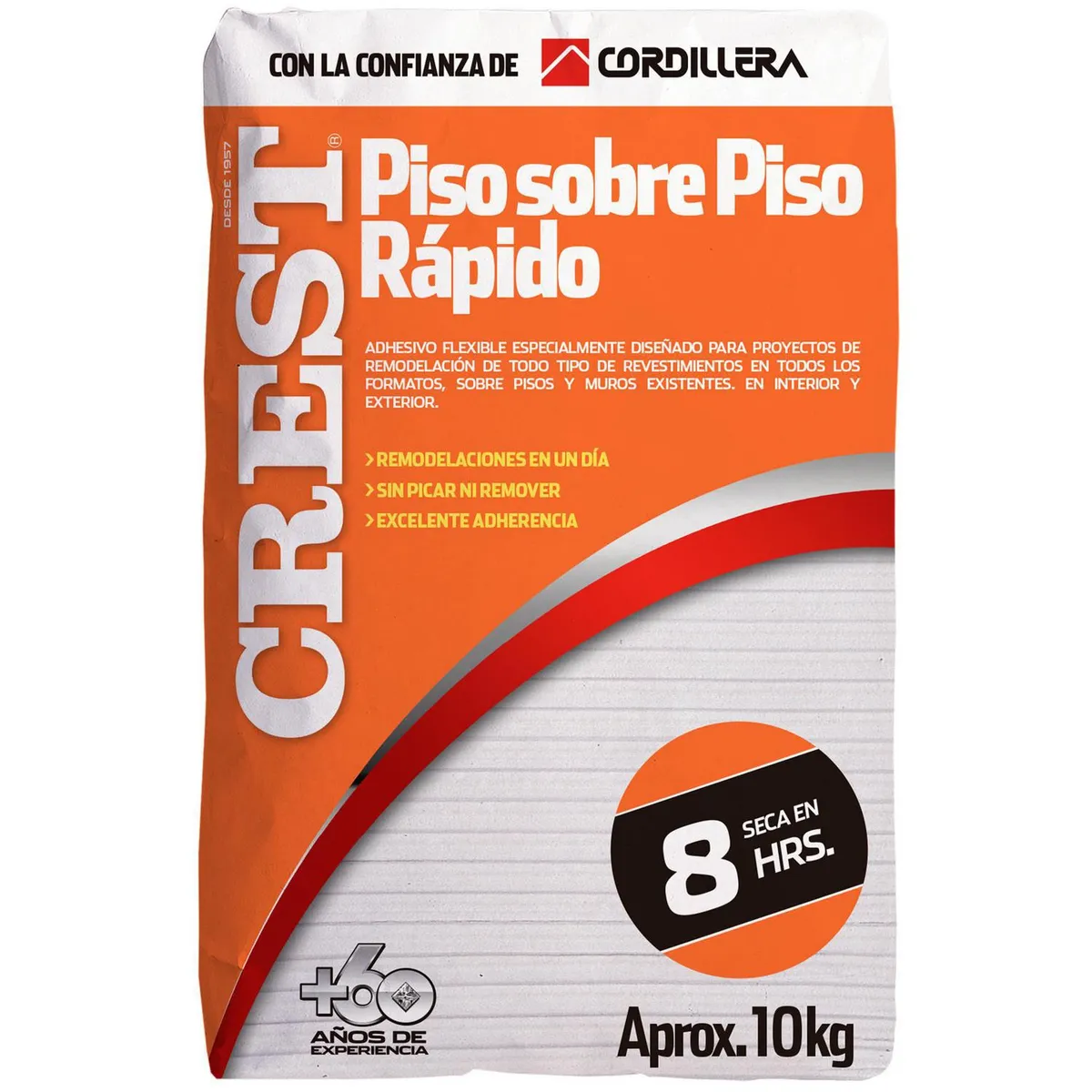 CREST - Adhesivo Cerámica Piso Superficie Rígido 10 kg