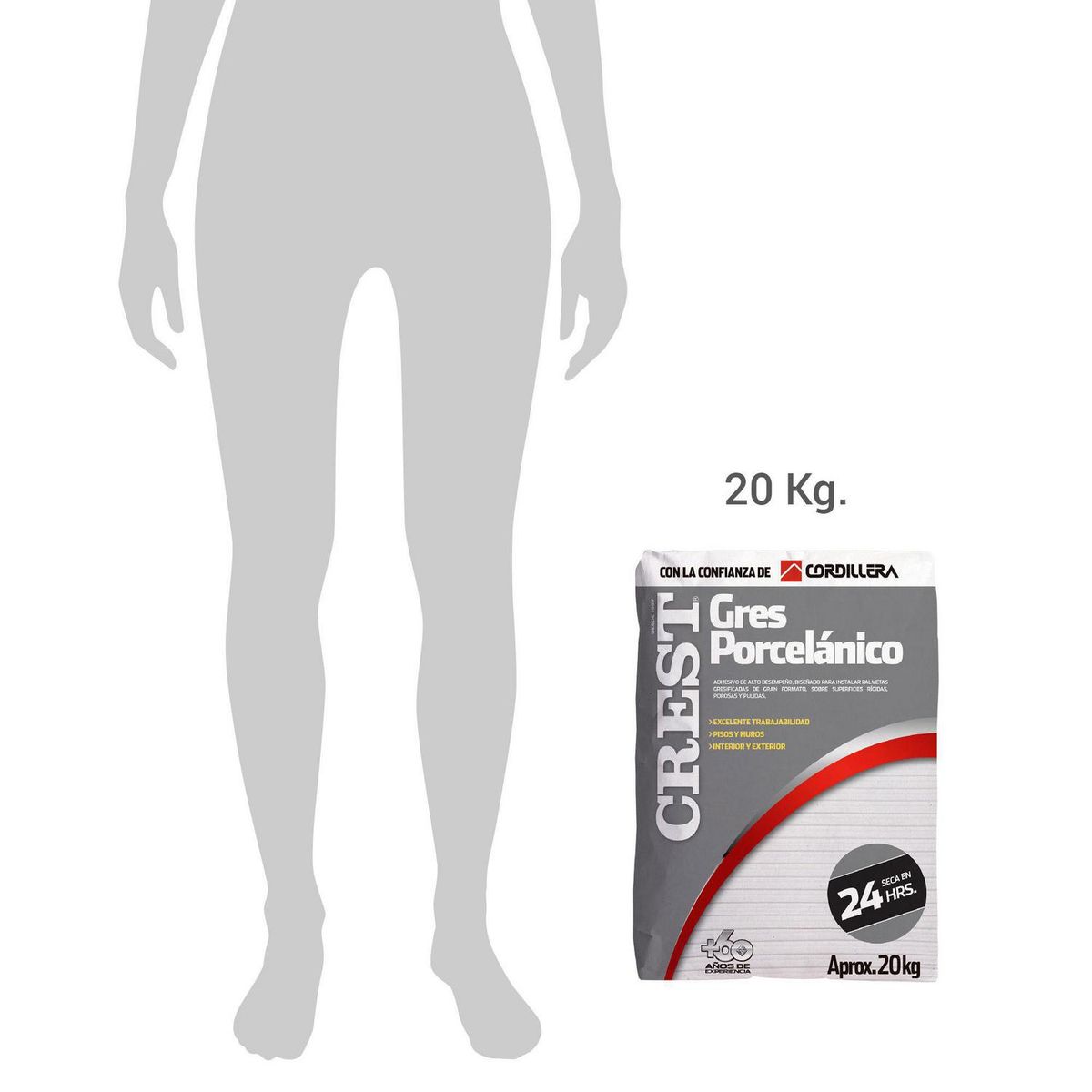 CREST - Adhesivo Cerámica Piso y muro Superficie Rígido 20 kg