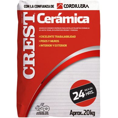 Adhesivo ceramica piso/muro superficie rigida 20 kg