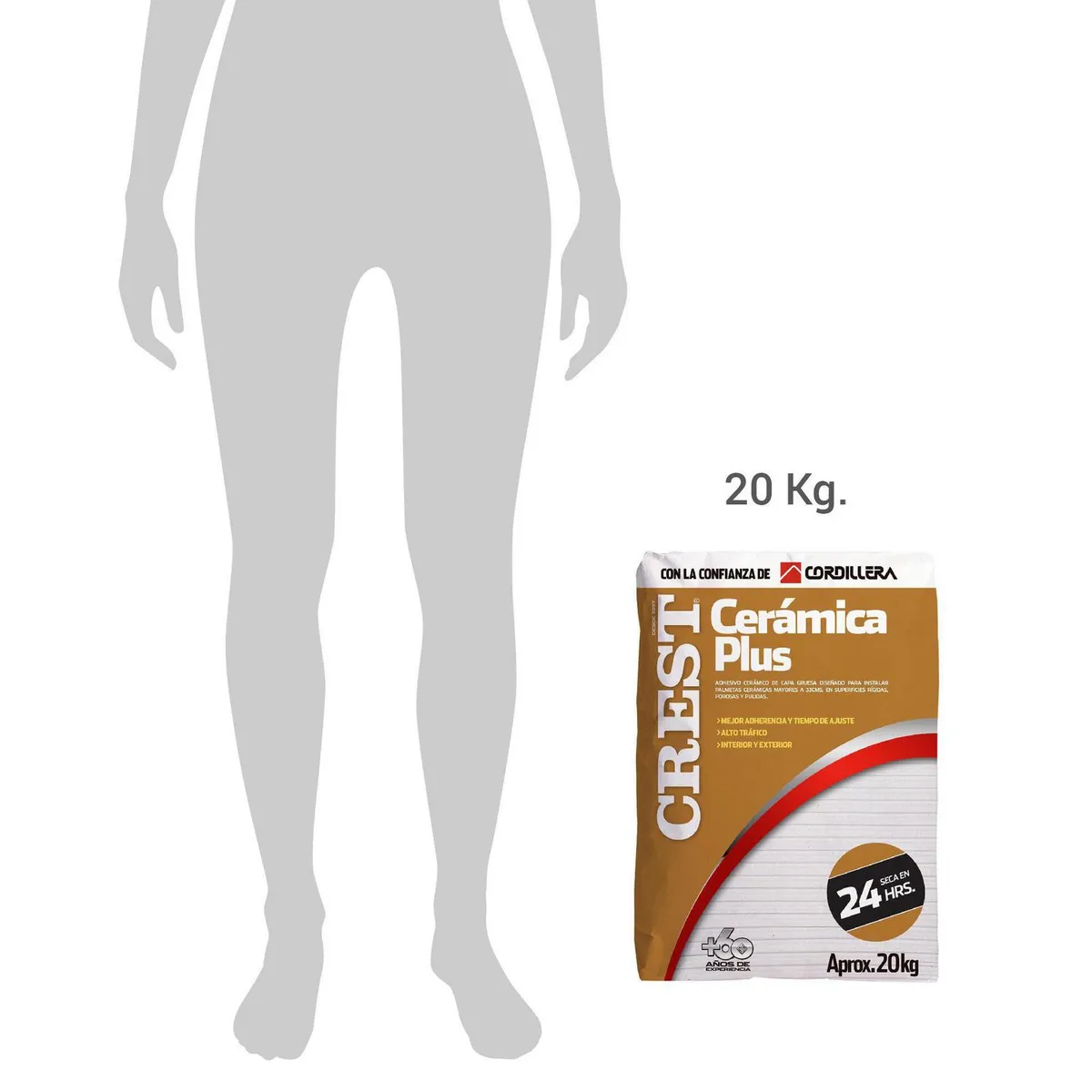 CREST - Adhesivo Cerámica Piso y muro Superficie Rígido 20 kg