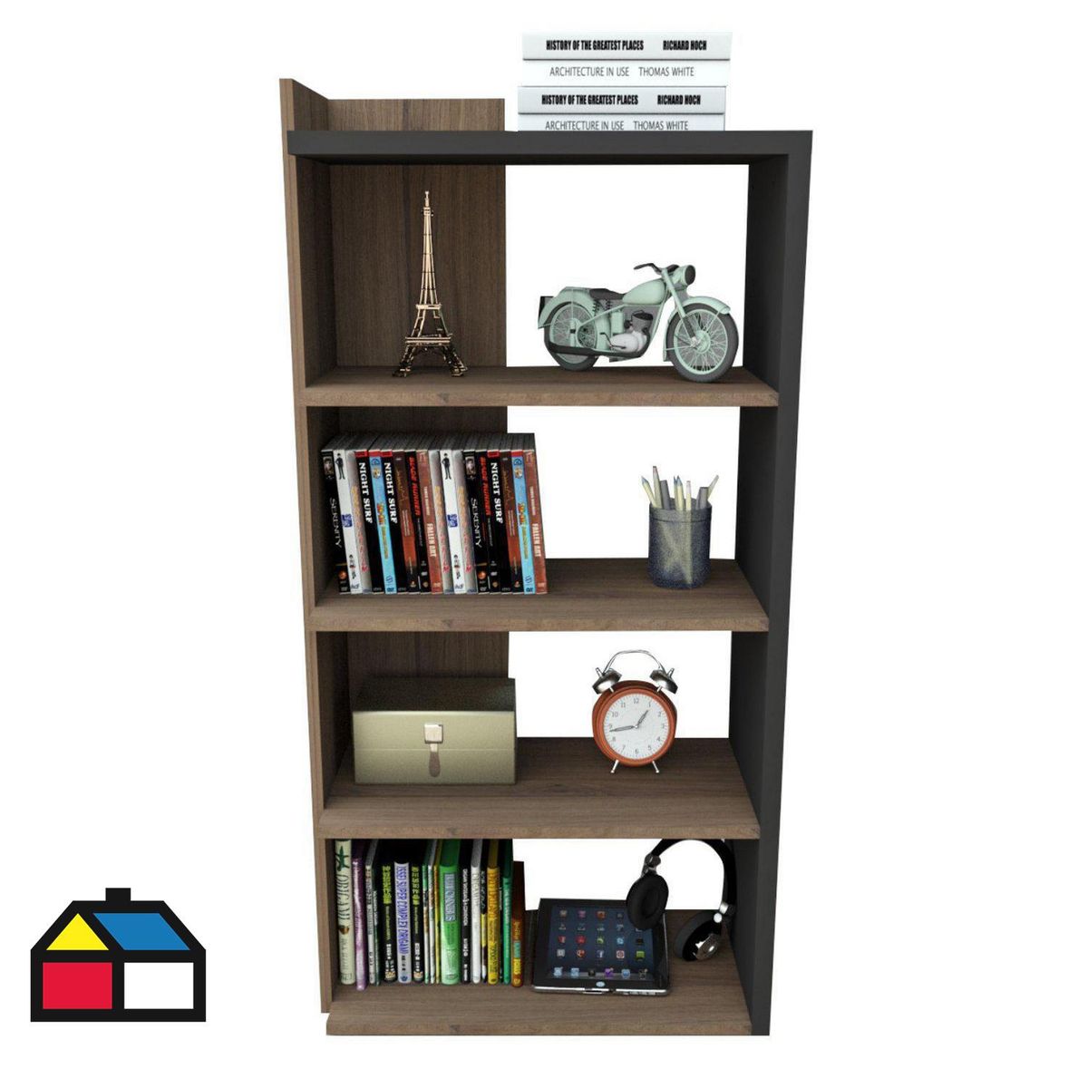 BE DESIGN - Estante Sense MDF 4 Nivel(es) 60x120x31.5 cm Negro