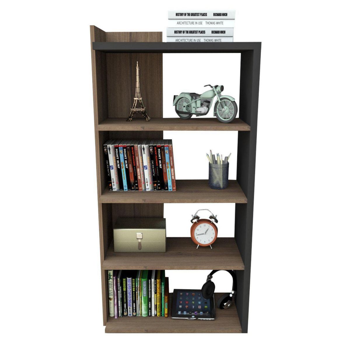 BE DESIGN - Estante Sense MDF 4 Nivel(es) 60x120x31.5 cm Negro