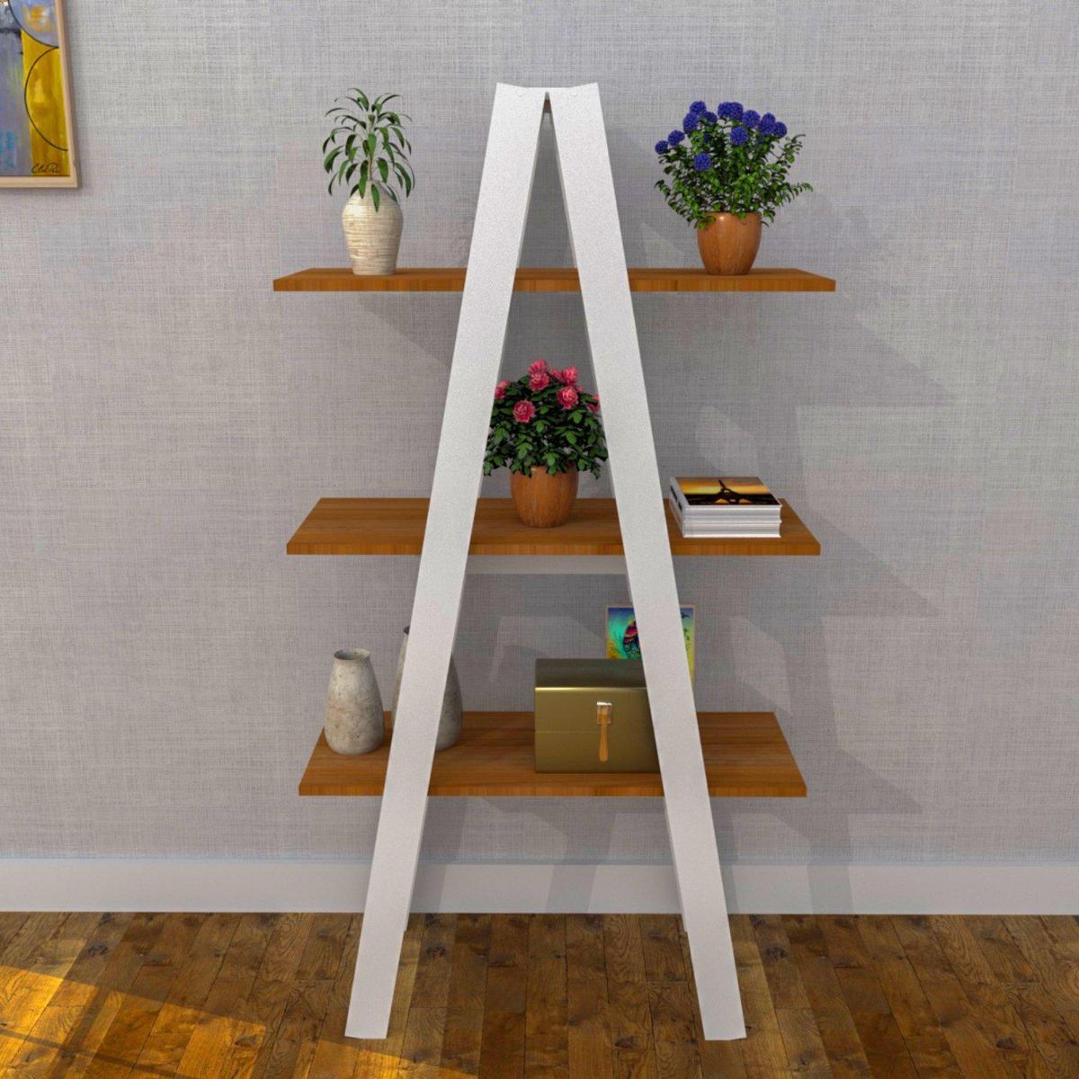 BE DESIGN - Estante Urban MDF 3 Nivel(es) 64x145x33 cm Blanco