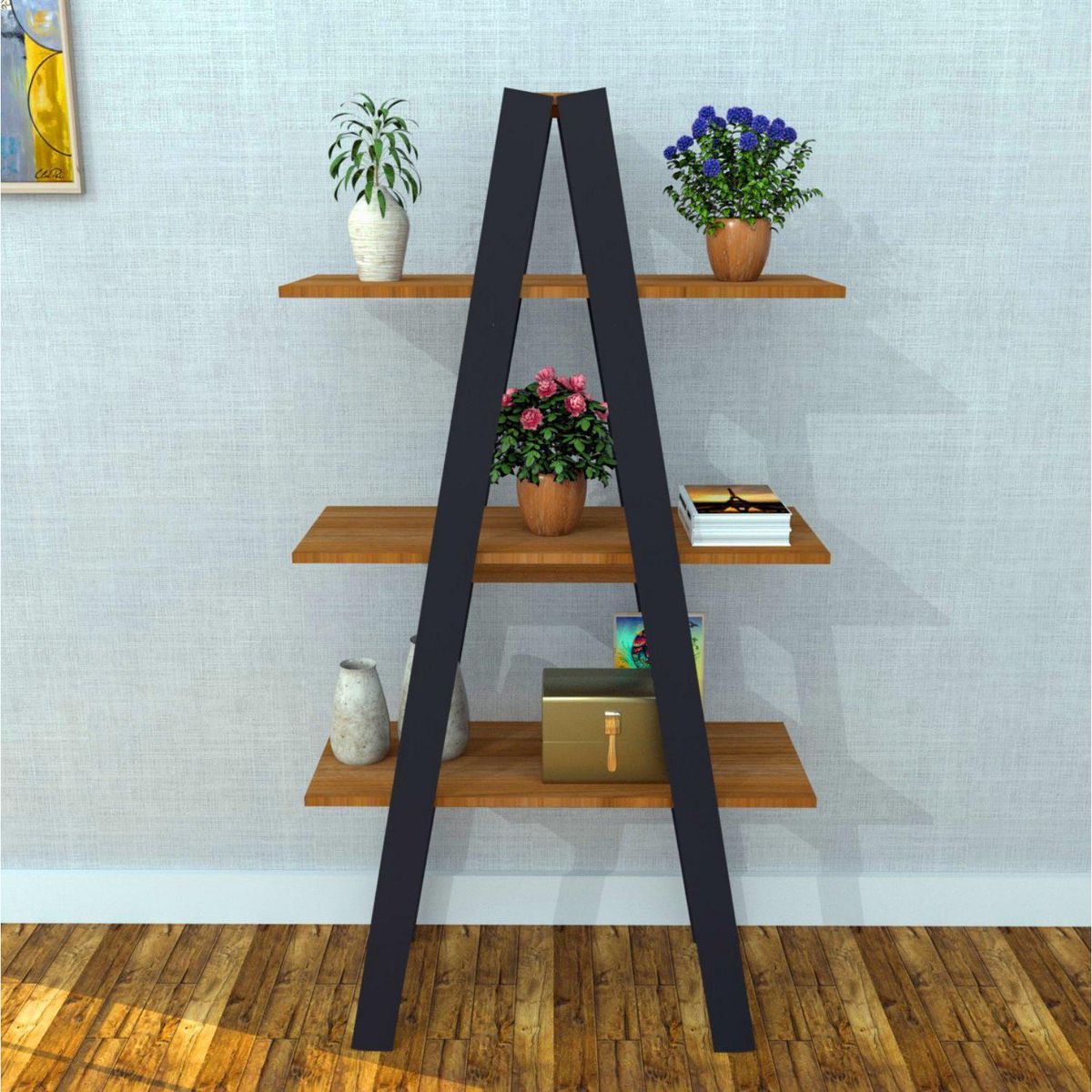 BE DESIGN - Estante Urban MDF 3 Nivel(es) 64x145x33 cm Negro