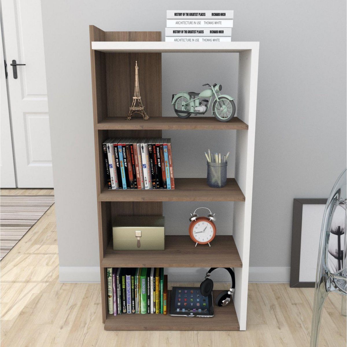 BE DESIGN - Estante Sense MDF 4 Nivel(es) 60x120x31.5 cm Blanco