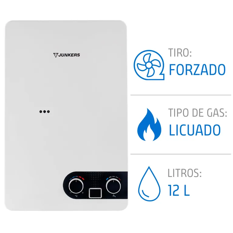 Calefont 12 Litros Gas Licuado Tiro Forzado Microturbina