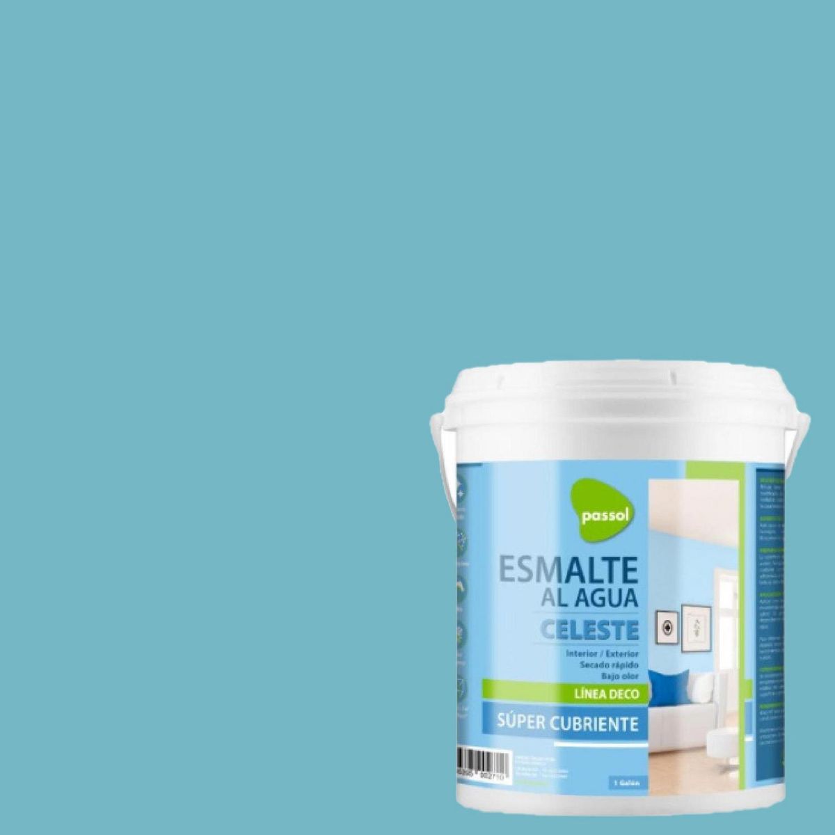 PASSOL - Esmalte al Agua Semibrillante 1 galón(es) Azul Celeste