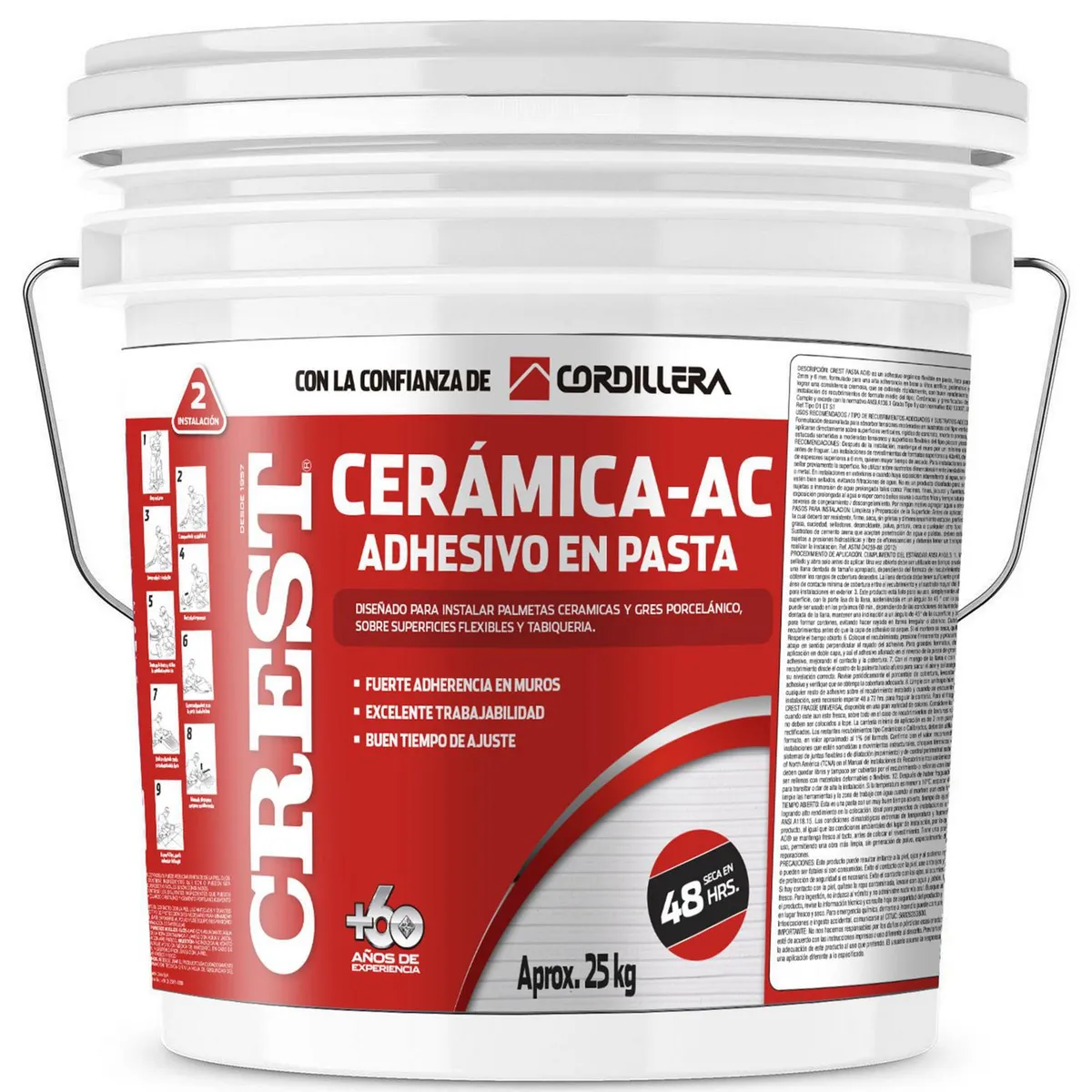 CREST - Adhesivo Cerámica Muro Superficie Flexible 25 kg
