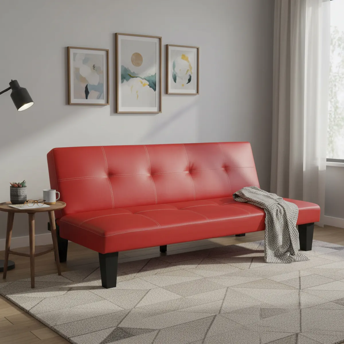 IDETEX - Futón Praga Negro 176x81x71 cm