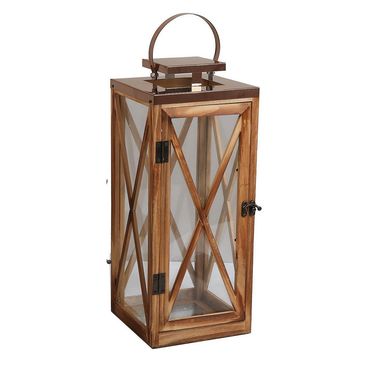 Farol rustico madera 32 cm