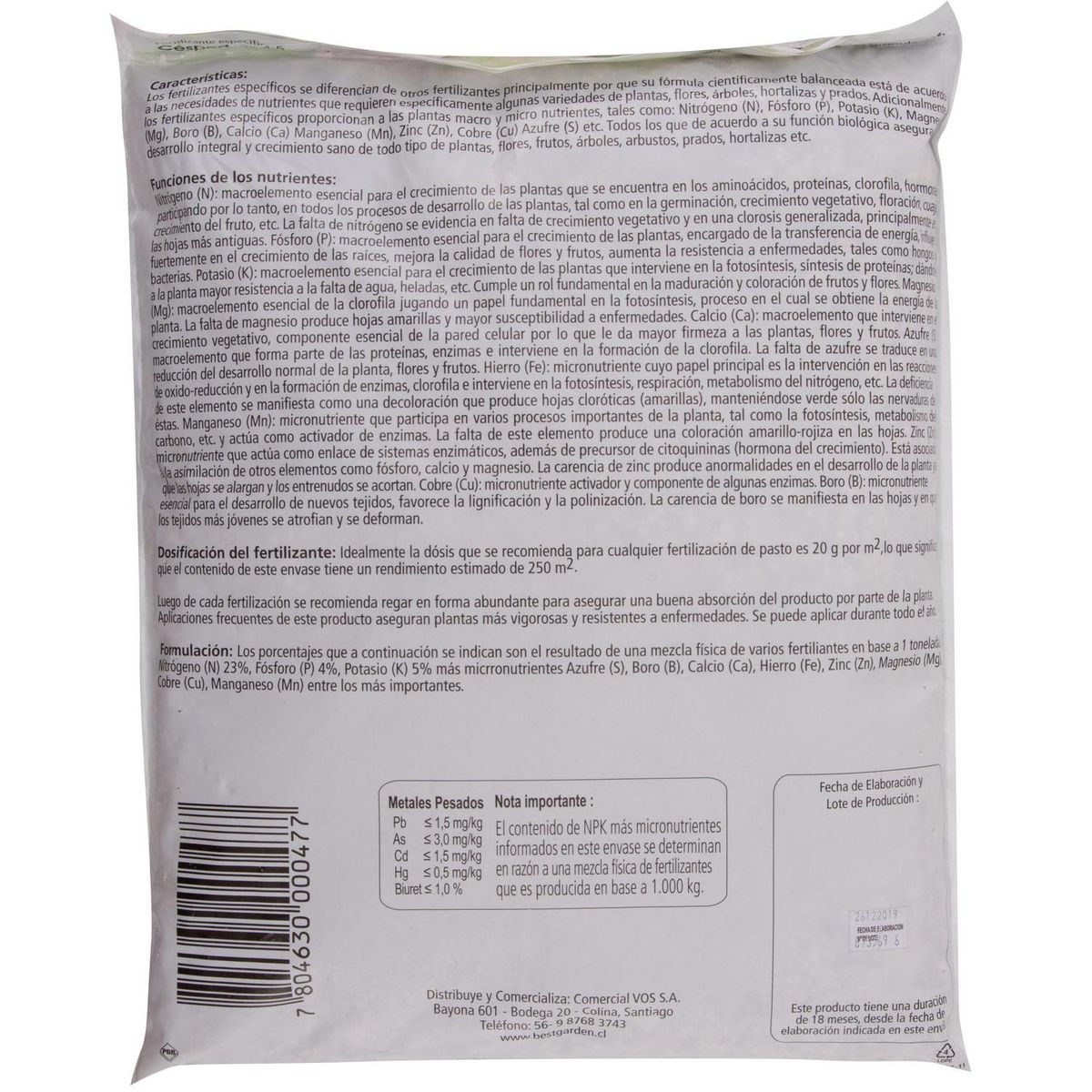 BEST GARDEN - Fertilizante para césped 5 kg bolsa